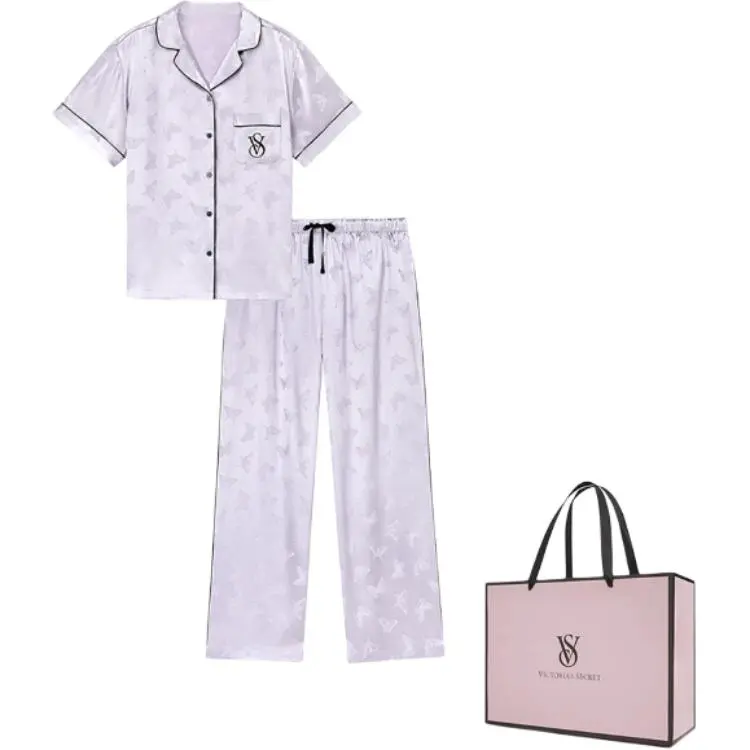 Victoria's Secret Pajama Set Women's Purple Butterfly