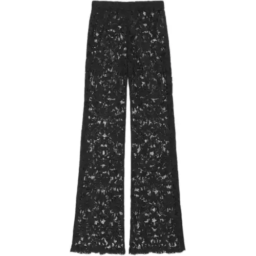SAINT LAURENT Lace Straight Leg Trousers
