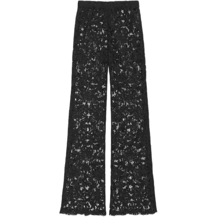 SAINT LAURENT Lace Straight Leg Trousers