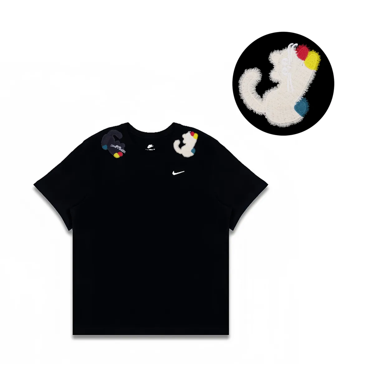 Nike T Shirts Men's Black Crew Neck Moderate Straight Fit