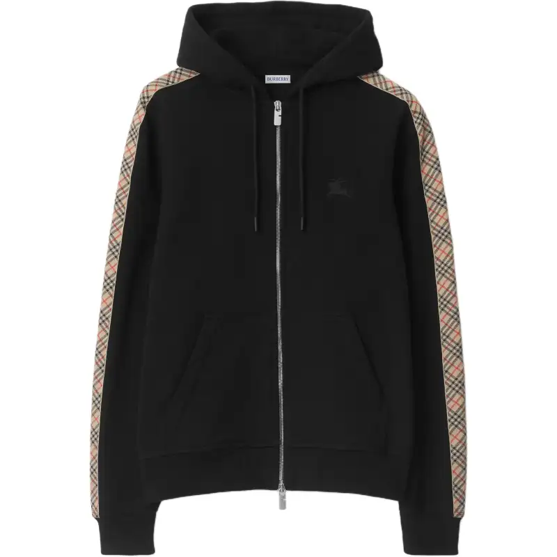 Burberry Check Trim Zip Hoodie