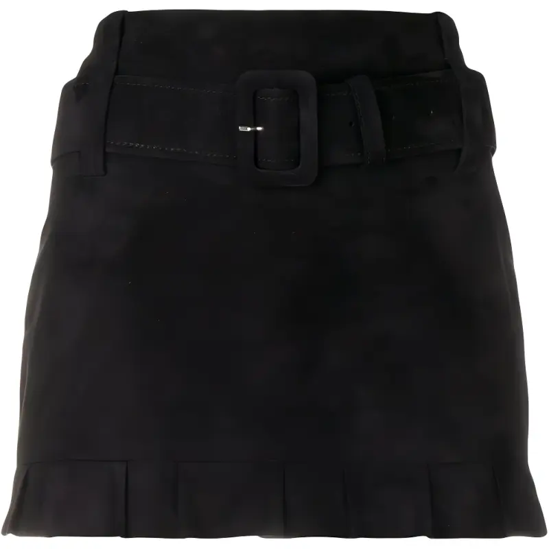 PRADA SS21 Leather Short Skirts Women's Black