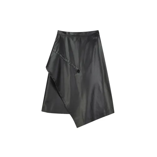 FILA Emerald Leather Long Skirt Women's Jet Black