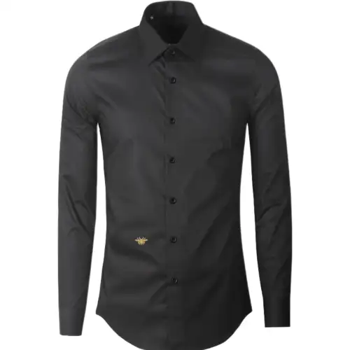 DIOR Shirts Men's Black Pointed Collar Moderate Other