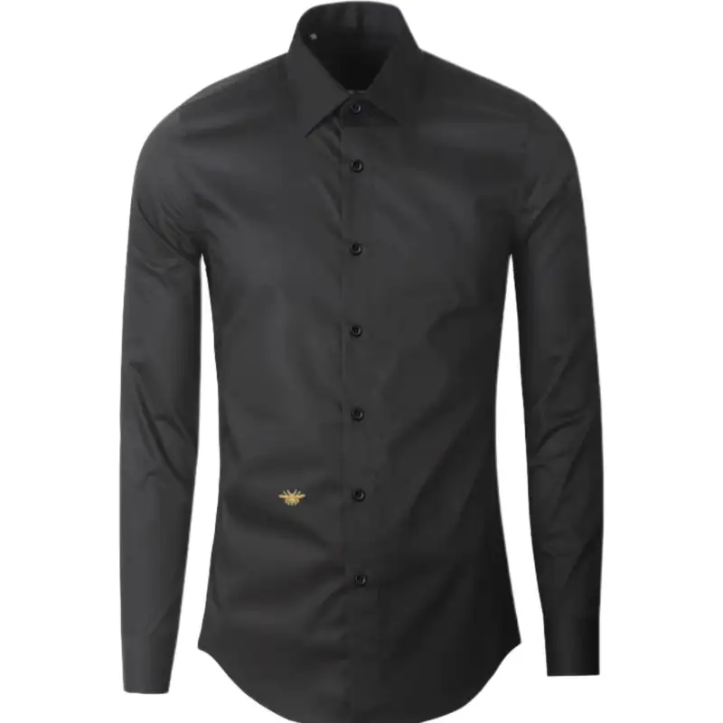 DIOR Shirts Men's Black Pointed Collar Moderate Other