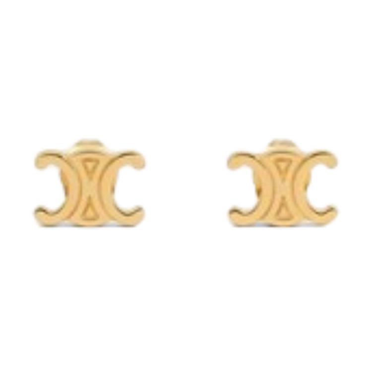 Серьги CELINE Brass Stud Earrings (золотые)