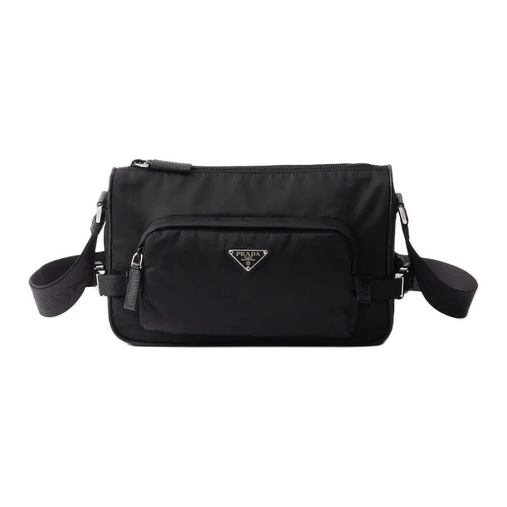 PRADA Recycled Nylon Shoulder Bag, Crossbody Bag Medium Unisex Black