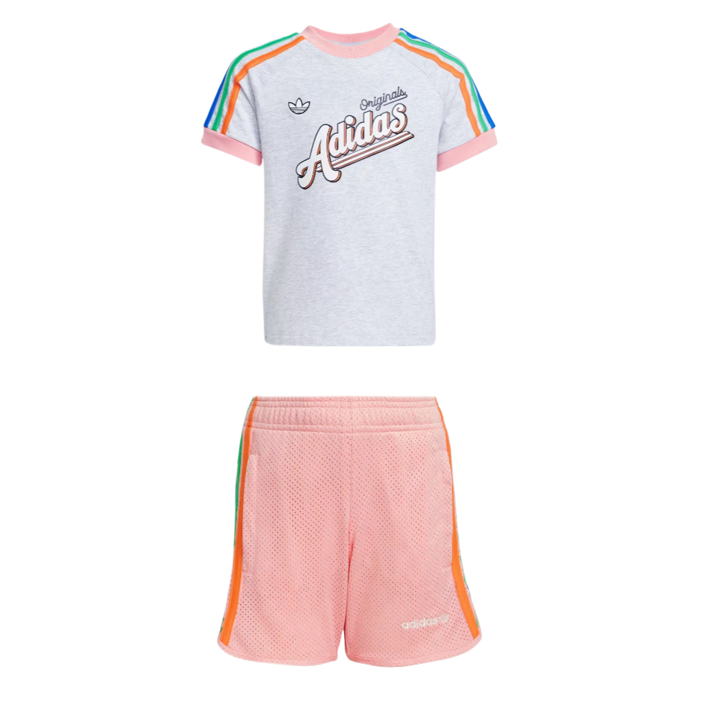 Детский костюм adidas (бело-розовый)