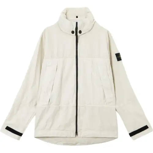 Stone Island plated-ovd raw-linen jacket