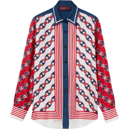 GUCCI Pattered Long Sleeve Shirt