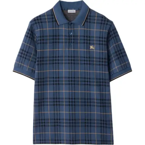 Burberry Logo Embroidered Checked Polo Shirt