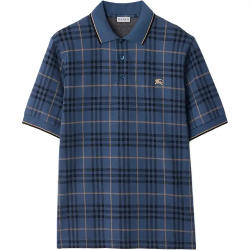 Burberry Logo Embroidered Checked Polo Shirt