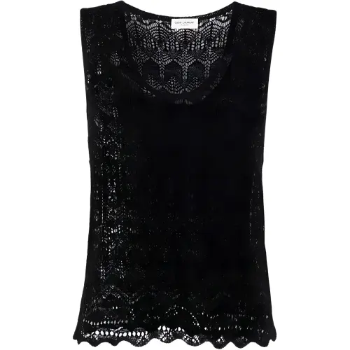 SAINT LAURENT Scoop Neck Knitted Top