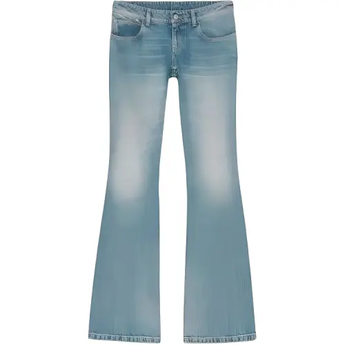 GUCCI Jeans Women's Denim Blue Moderate Flared Pants