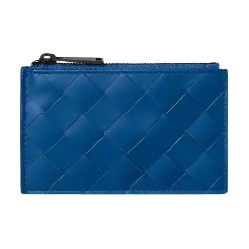 Bottega Veneta Woven Calfskin Key Pouch Men's Blue