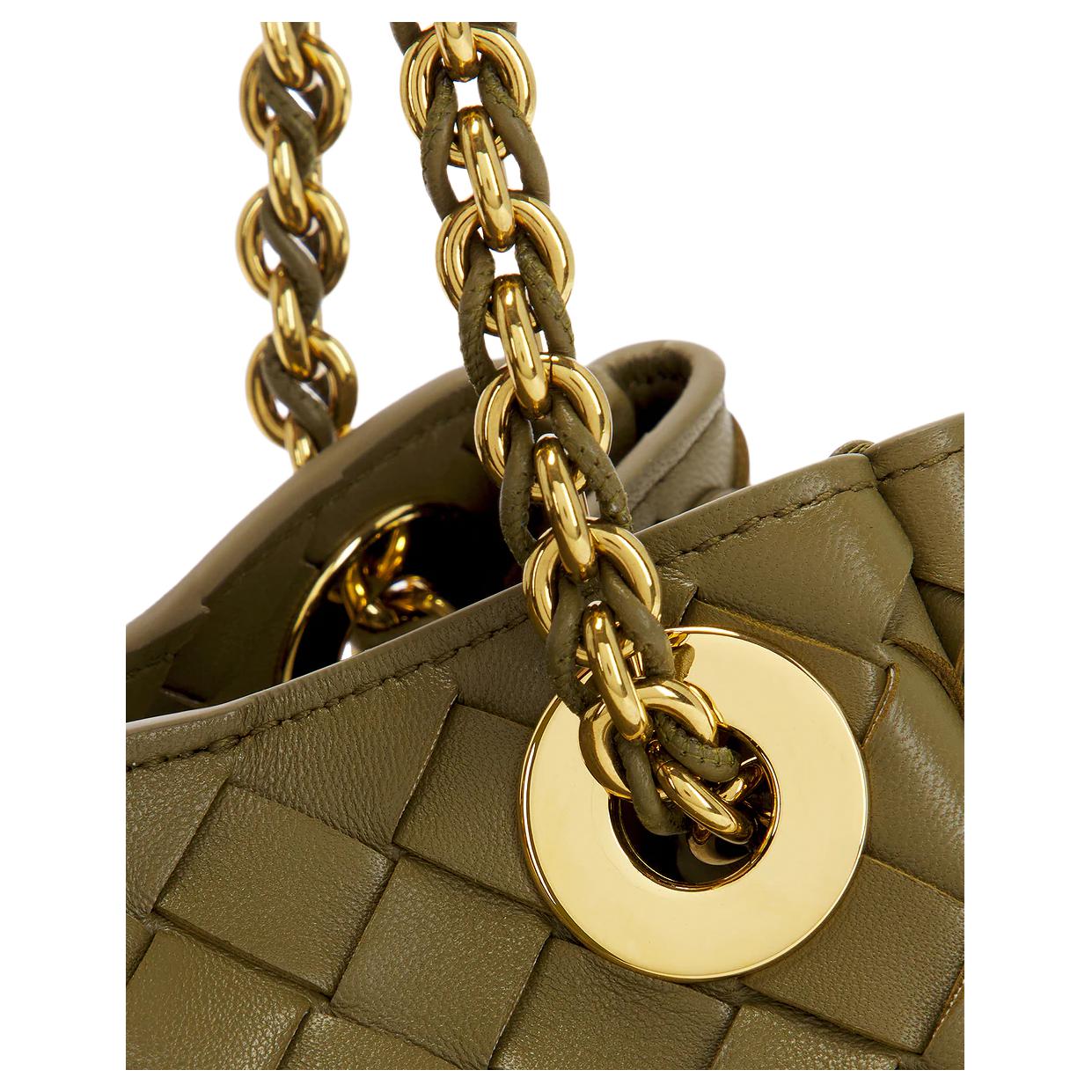 Женская сумка Bottega Veneta Parachute (зеленая) — фото 6