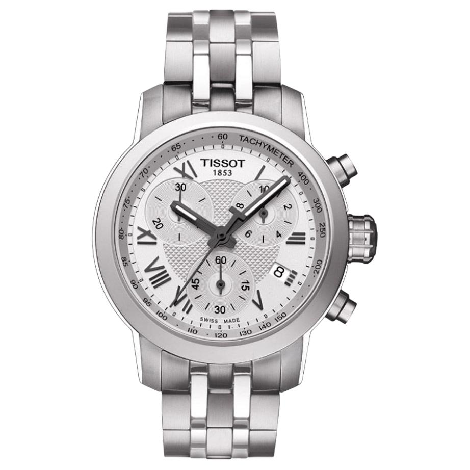TISSOT PRC 200 Collection Quartz Movement Women's Watch 34mm Silver Dial Stainless Steel Case