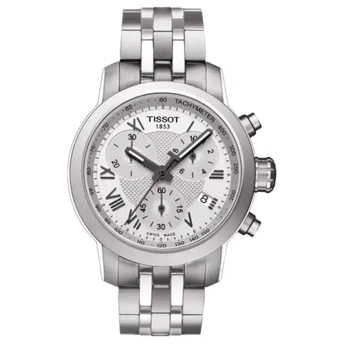 TISSOT PRC 200 Collection Quartz Movement Women's Watch 34mm Silver Dial Stainless Steel Case