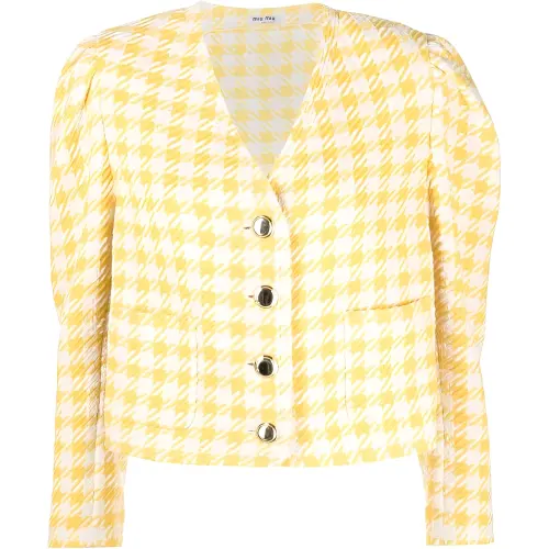 MIU MIU Houndstooth print Tweed Jacket