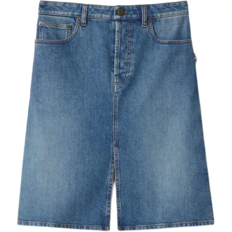 Burberry denim midi skirt