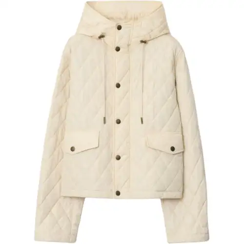 Burberry Cropped Quilted Hooded Jacket