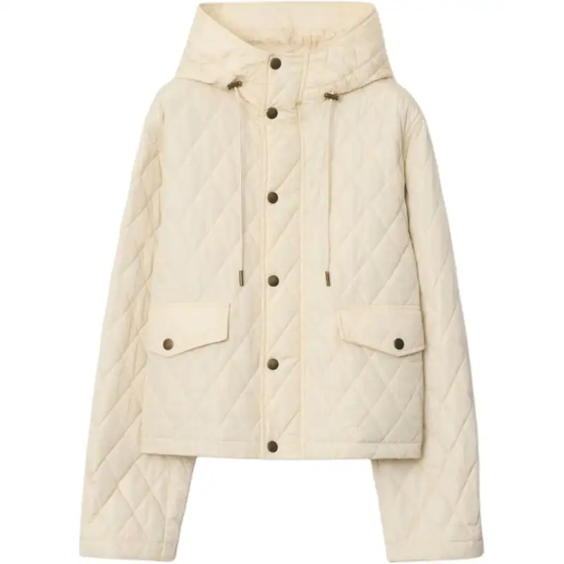 Burberry Cropped Quilted Hooded Jacket