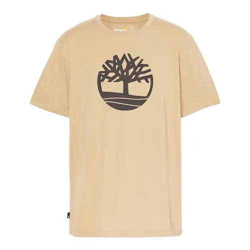 Timberland Kennebec River Tree Logo T Shirt For Men In Beige T Shirt Men's Light Umber