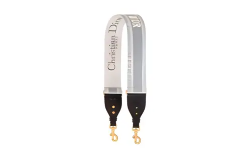 DIOR Embroidery With Genuine Leather Bag Straps Women's Gray