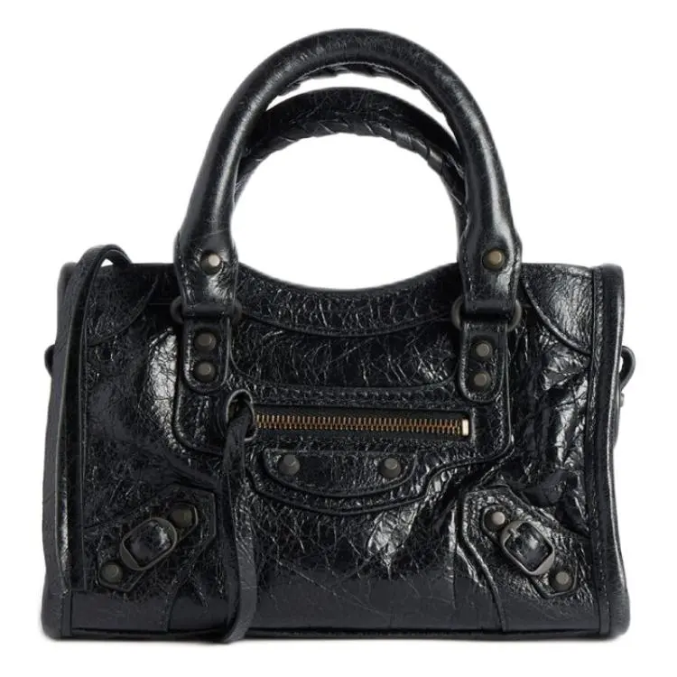 Balenciaga Le City Lambskin Shoulder Bag, Crossbody Bag, Handbag Extra Mini Women's Black