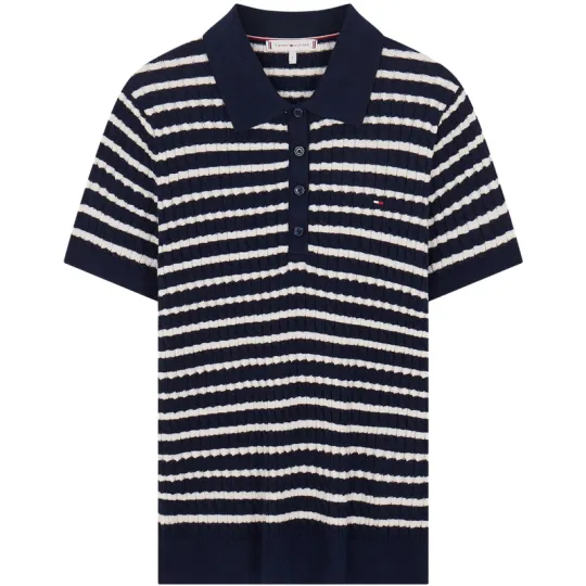 Tommy Hilfiger cable-knit polo top