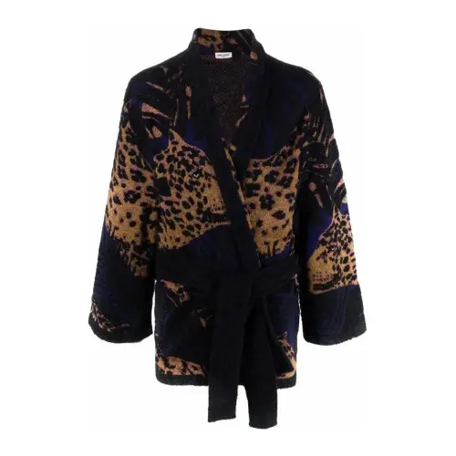 SAINT LAURENT Leopard Intarsia Robe
