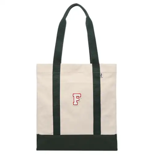 FILA Cotton Tote Bag, Shopping Bag, Handbag, Shoulder Bag Unisex Khaki & Black