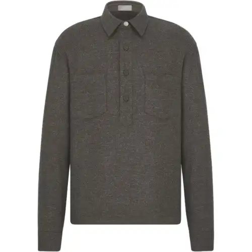 DIOR Icon Shirts Men's Brown Lapel Moderate