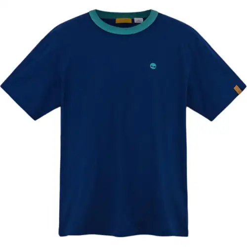 Timberland T Shirts Unisex Blue Crew Neck Moderate Straight Fit