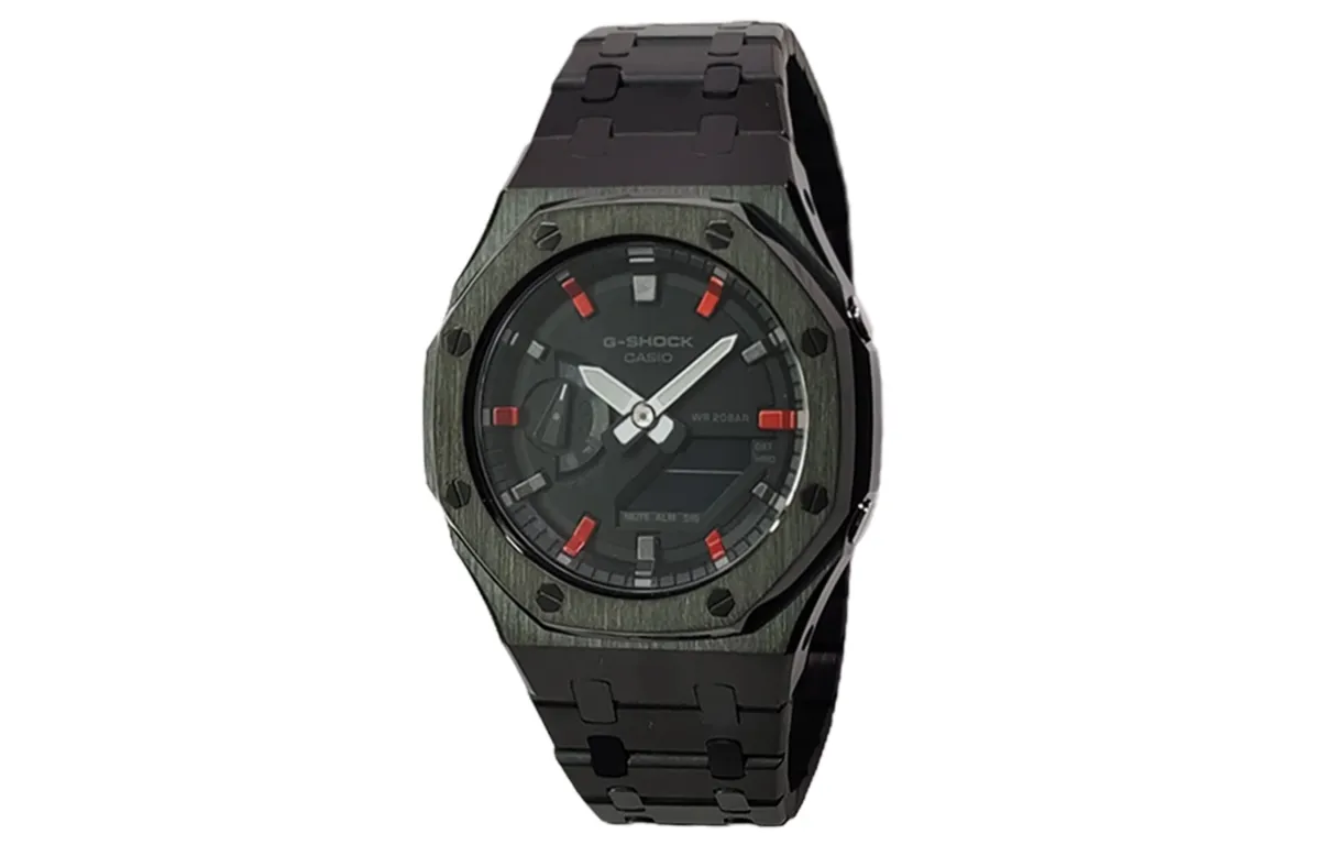 CASIO Custom Collection Quartz Movement Stainless Steel Strap Watch Men's Watches Black Dial