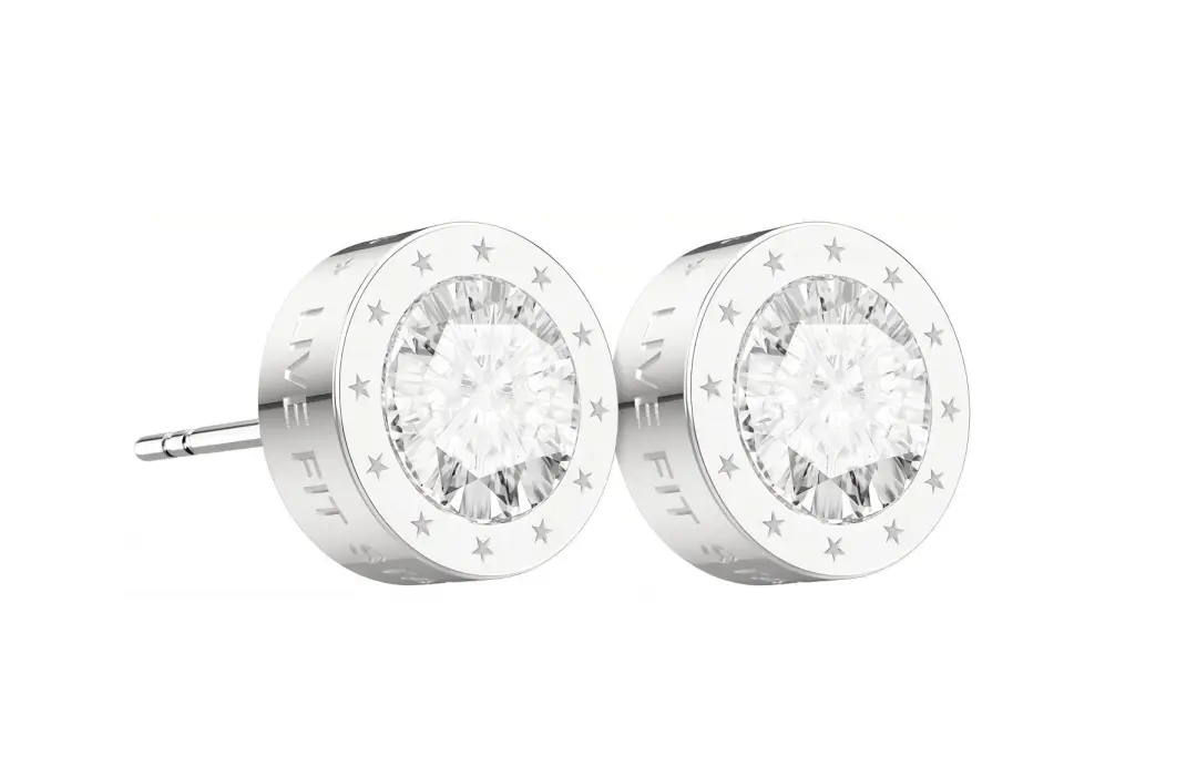 RAWNESS Titanium Steel Stud Earrings Unisex Silver Gold Black Diamond