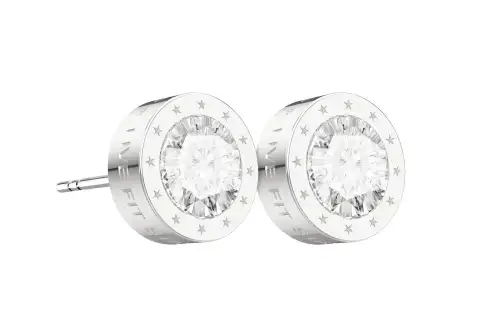 RAWNESS Titanium Steel Stud Earrings Unisex Silver Gold Black Diamond