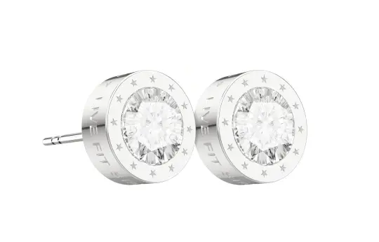 RAWNESS Titanium Steel Stud Earrings Unisex Silver Gold Black Diamond