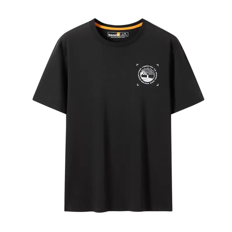 Timberland T Shirts Men's Black Crew Neck Moderate