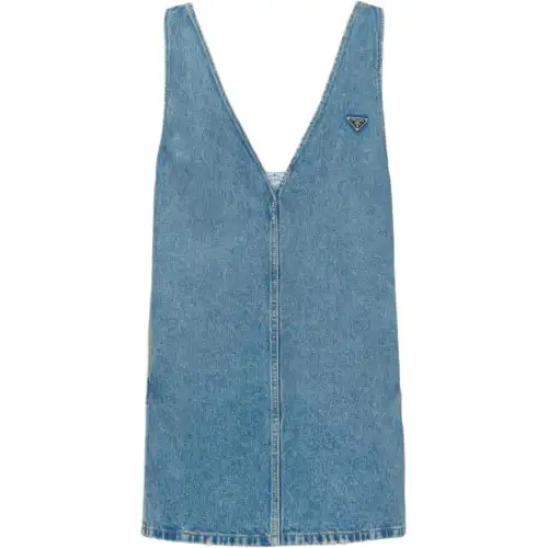 PRADA Dress Denim V Neck