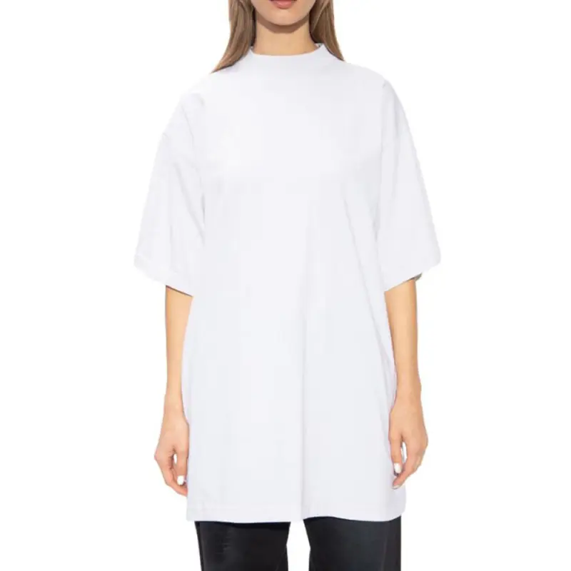 Balenciaga SS23 Drop Shoulder Sleeve T Shirt Women's White Loose Fit