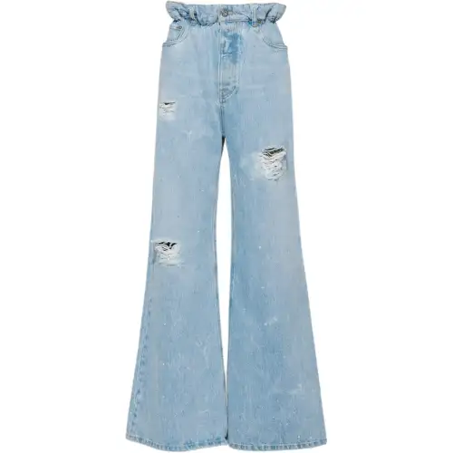 MIU MIU Jeans Women's Blue Moderate Flared Pants