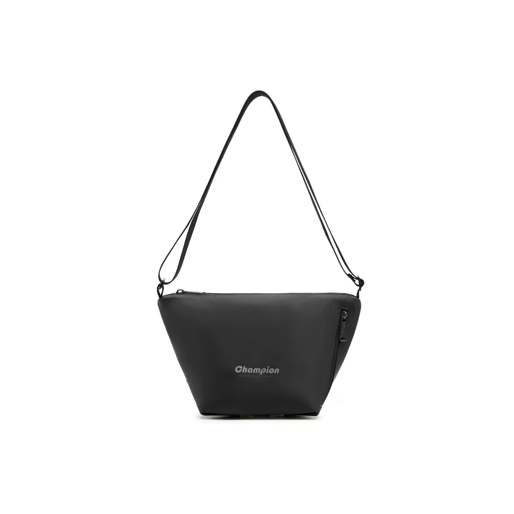 Champion Artificial Leather Shoulder Bag Unisex Black/Alloy Gray