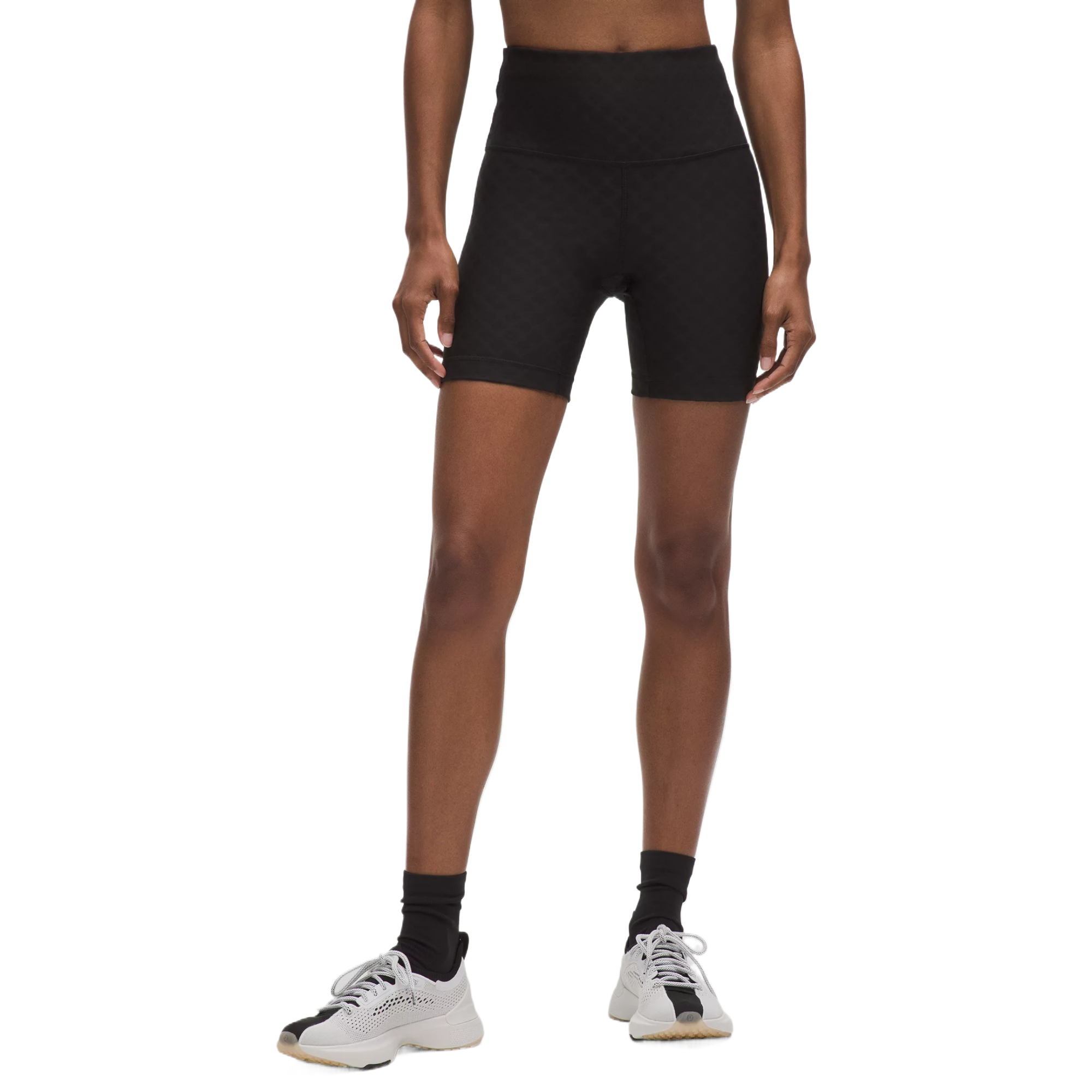 Lululemon JacquardHigh Rise Sports Shorts 6′ Women’s Trace Textured Black