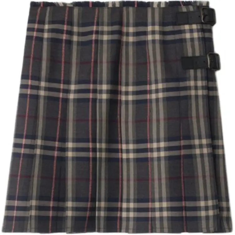 Burberry Checked Pleated Mini Skirt