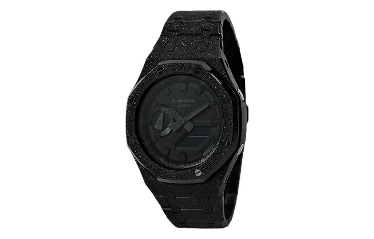 CASIO Custom Collection Quartz Movement Stainless Steel Strap Watch Men's Watches Black Dial