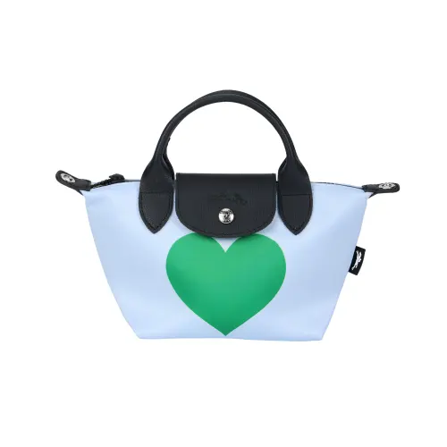 LONGCHAMP Le Pliage CNY Canvas Shoulder Bag, Crossbody Bag, Handbag Women's Sky Blue & Green