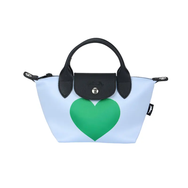 LONGCHAMP Le Pliage CNY Canvas Shoulder Bag, Crossbody Bag, Handbag Women's Sky Blue & Green