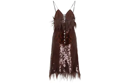 Bottega Veneta Sequinned Lace Detailed Dress