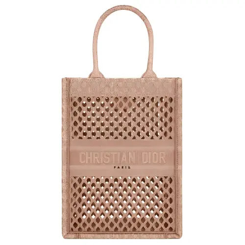 DIOR BookTote Cotton Tote Bag, Shopping Bag, Handbag Women's Nude Pink